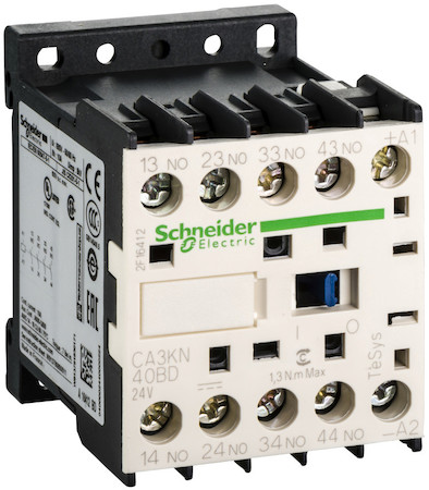 Schneider Electric CA3KN40JD ПРОМЕЖУТОЧНОЕ РЕЛЕ 4НО, ЦЕПЬ УПРАВЛЕНИЯ 12 В DC