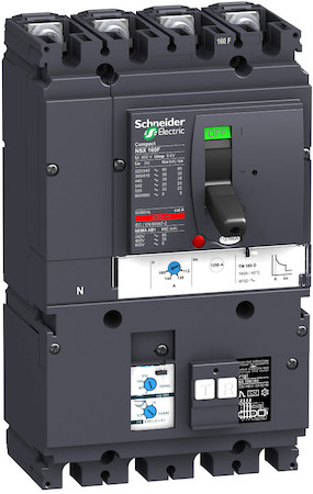 Schneider Electric LV430950 Автоматический выключатель VigiComPact NSX160F, 36 kA при 415 В пер.тока, расцепитель TM-D 160 A, с блоком Vigi MH, 4П4Т