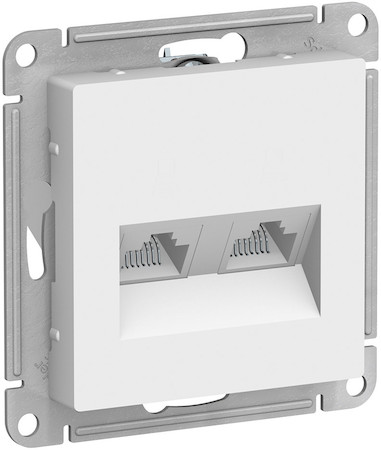 Schneider Electric ATN000185 ATLASDESIGN РОЗЕТКА двойная компьютерная RJ45+RJ45, кат.5E, механизм, БЕЛЫЙ