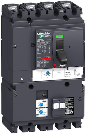 Schneider Electric LV429950 Автоматический выключатель VigiComPact NSX100F, 36 kA при 415 В пер.тока, расцепитель TM-D 100 A, с блоком Vigi MH, 4П4Т