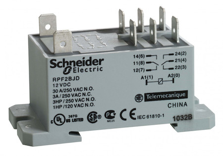 Schneider Electric RPF2BJD РЕЛЕ 2 ПЕРЕКИДНЫХ КОНТ 12В ПОСТ ТОКА