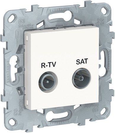 Schneider Electric NU545618 UNICA NEW розетка R-TV/SAT, проходная, белый