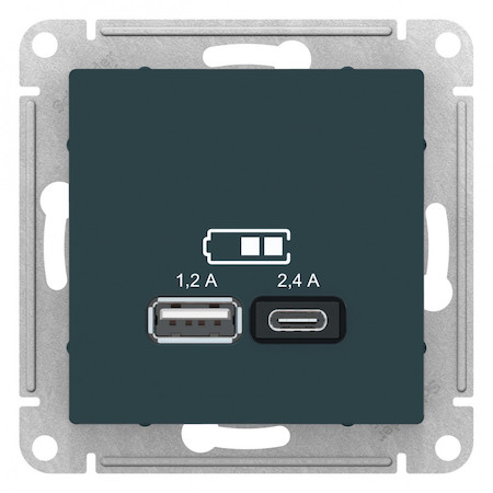 Schneider Electric ATN000839 USB РОЗЕТКА A+С, мех, ИЗУМРУД