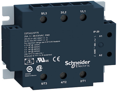 Schneider Electric ТВЕРДОТЕЛЬНОЕ РЕЛЕ, 3 ФАЗЫ, 25А SSP3A225BDR