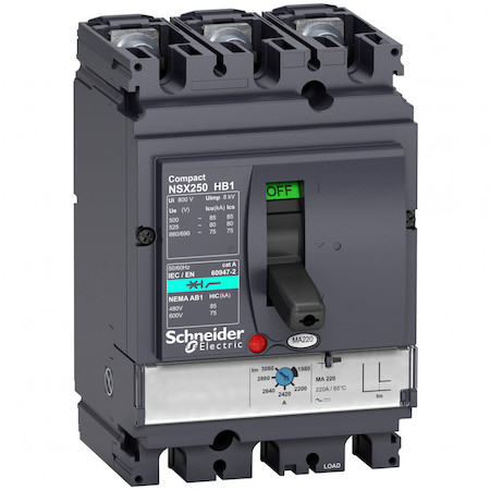 Schneider Electric LV433249 3П АВТОМ.ВЫКЛ. MA25 NSX100HB1 (75кА при 690B)