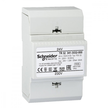 Schneider Electric 3413032000 Трансформатор TR 32, ~220/24В 32ВА, установка на DIN рейку или на стену