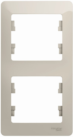 Schneider Electric GSL000906 GLOSSA 2-постовая РАМКА, вертикальная, МОЛОЧНЫЙ