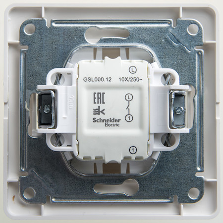 Schneider Electric GSL000612 GLOSSA 1-клавишный ВЫКЛЮЧАТЕЛЬ, сх.1, 10АХ, в сборе, ПЕРЛАМУТР