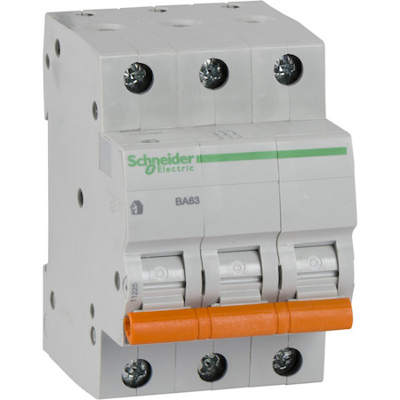 Schneider Electric 11225 АВТОМАТИЧЕСКИЙ ВЫКЛЮЧАТЕЛЬ ВА63 3П 25A C 4,5 кА, Болгария/Италия
