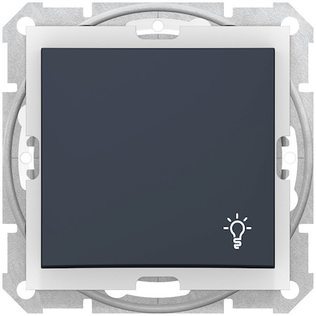 Schneider Electric SDN0900370 SEDNA ВЫКЛЮЧАТЕЛЬ кнопочный с символом "свет", сх.1, 10А, 250В, IP44, ГРАФИТ
