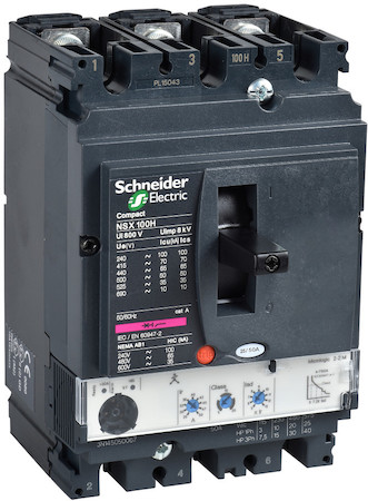 Schneider Electric LV429794 Автоматический выключатель ComPact NSX100H, 70 kA при 415 В пер.тока, расцепитель MicroLogic 5.2 A 40 A, 3П3Т