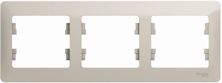 Schneider Electric GSL000903 GLOSSA 3-постовая РАМКА, горизонтальная, МОЛОЧНЫЙ