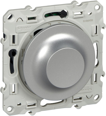 Schneider Electric S53R512 ODACE LED СВЕТОРЕГУЛЯТОР повор-наж, универсальный 4-400Вт, АЛЮМИНИЙ