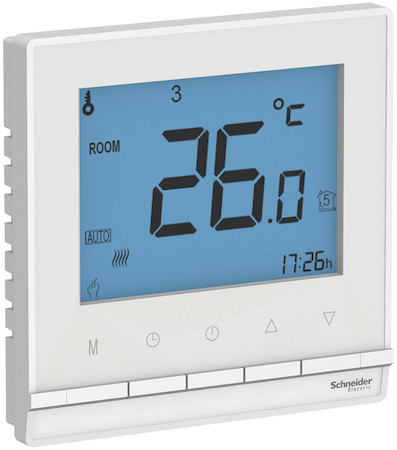 Schneider Electric ATN000138 ATLASDESIGN ТЕРМОСТАТ электрон.теплого пола с датч.,от+5до+35°C,16A,в сб., БЕЛЫЙ