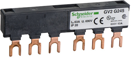 Schneider Electric GV2G245 КОМПЛЕКТ ТРЕХПОЛОСН.ШИН 63А 2Х45 ММ