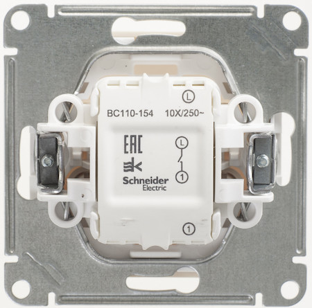 Schneider Electric VS110-154-2-86 W59 1-клавишный ВЫКЛЮЧАТЕЛЬ, 10АХ, механизм, СЛОНОВАЯ КОСТЬ