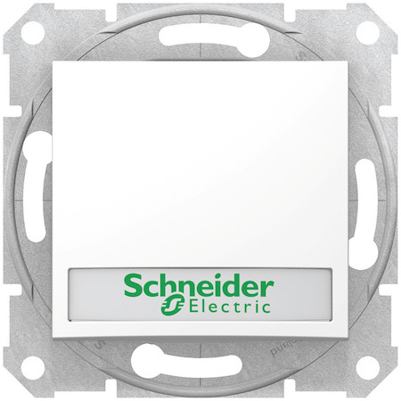 Schneider Electric SDN1700421 SEDNA ВЫКЛЮЧАТЕЛЬ кнопочный с держат. надписи, с син. подсв., 10А, 12В, БЕЛЫЙ