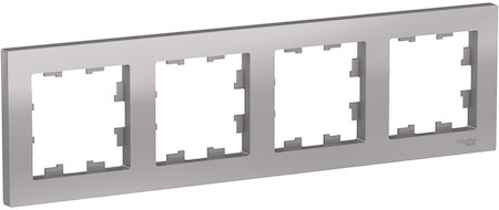 Schneider Electric ATN000304 ATLASDESIGN 4-постовая РАМКА, универсальная, АЛЮМИНИЙ