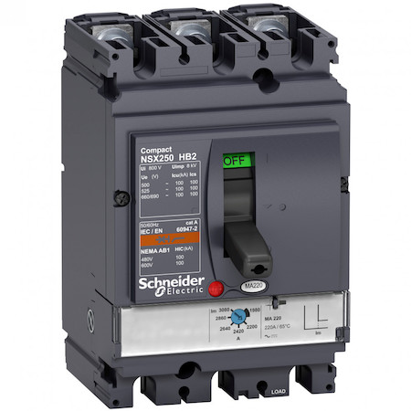 Schneider Electric LV433256 3П АВТОМ.ВЫКЛ. MA50 NSX100HB2 (100кА при 690B)