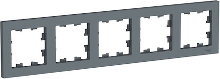 Schneider Electric ATN000705 ATLASDESIGN 5-постовая РАМКА, универсальная, ГРИФЕЛЬ