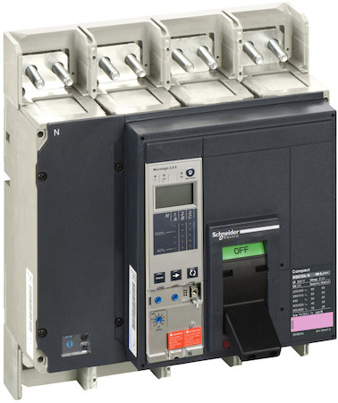 Schneider Electric 34402 Автоматический выключатель ComPact NS630bN, 50 kA при 415 В пер.тока, расцепитель MicroLogic 2.0E, 630A, стацион.,4П4Т