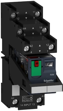 Schneider Electric RXM2AB2P7PVS КОМПЛЕКТ РЕЛЕ,КОЛОДКА, 2С/О,~230В,12А,МАРКИРОВКА, СКОБА