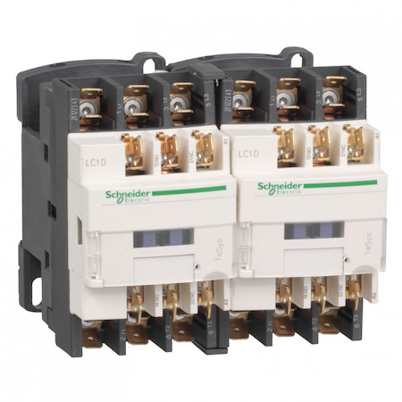 Schneider Electric LC2D129Q7 КОНТАКТОР РЕВЕРС. D 3Р,12 A,НО+НЗ,380V 50/60 ГЦ,ЗАЖИМ ФАСТОН