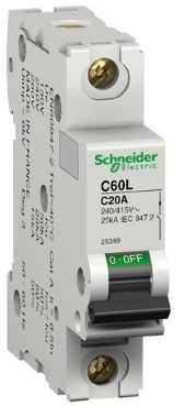 Schneider Electric 25392 Автоматический выключатель C60L 1п 1А C