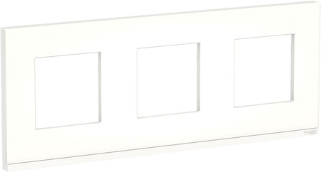 Schneider Electric NU600689 UNICA PURE рамка 3-постовая, горизонтальная, МАТОВОЕ СТЕКЛО/белый