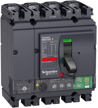 Schneider Electric LV433834 4П АВТОМ.ВЫКЛ. NSX100 36kA MICROLOGIC 4.2 40