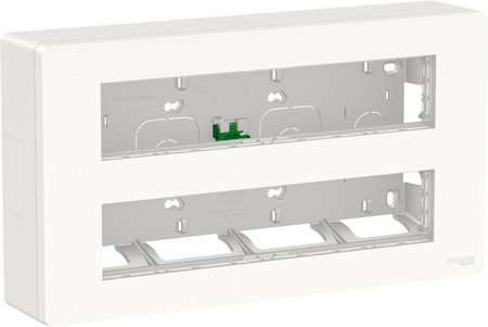 Schneider Electric NU121020 UNICA SYSTEM+ БЛОК открытой установки 2х5 АНТИБАКТЕРИАЛЬНЫЙ