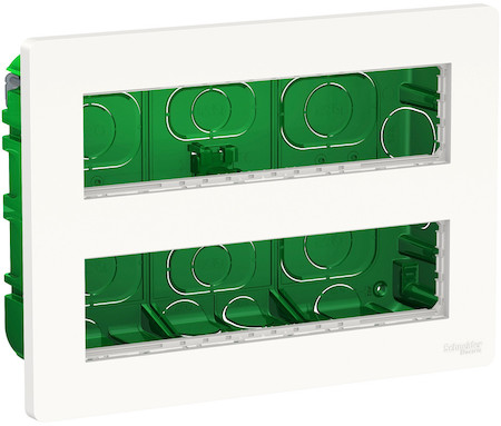 Schneider Electric NU171820 UNICA SYSTEM+ БЛОК скрытой установки 2х4 АНТИБАКТЕРИАЛЬНЫЙ