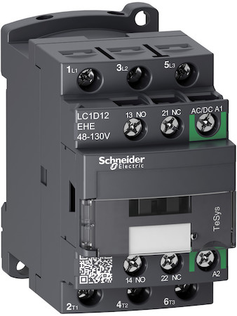 Schneider Electric LC1D12EHE КОНТАКТОР D 3P,12A,НО+НЗ,С УНИВЕРСАЛЬНОЙ КАТУШКОЙ УПРАВЛЕНИЯ 48-130BAC/DC