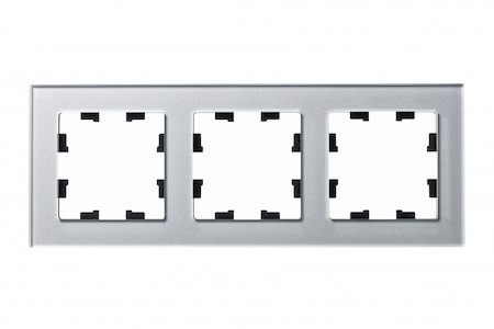 Schneider Electric ATN320303 ATLASDESIGN NATURE 3-постовая РАМКА, ОРГАНИЧЕСКОЕ СТЕКЛО АЛЮМИНИЙ