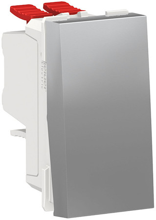 Schneider Electric NU310530 UNICA MODULAR переключатель 1-клавишный, перекрест, сх.7, 10 AX, 250 В, алюминий