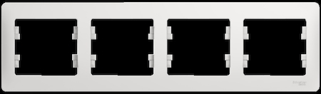 Schneider Electric GSL000104 GLOSSA 4-постовая РАМКА, горизонтальная, БЕЛЫЙ