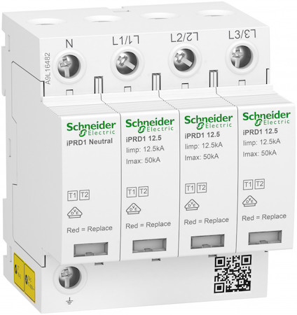 Schneider Electric A9L16482 УЗИП iPRD1 12.5r 3P+N 50kA КЛАСС 1+2 с картриджем