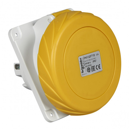 Schneider Electric PKF32F715 ПАНЕЛЬНАЯ РОЗЕТКА УГЛ ВИНТ 32А 3P-N-E 100-130 IP67