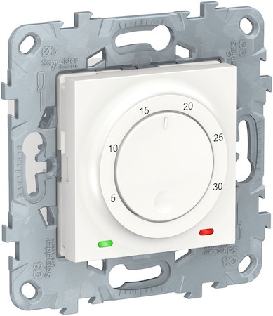 Schneider Electric NU550118 UNICA NEW термостат электронный, 8А, встроенный термодатчик, белый