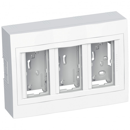 Schneider Electric ALB44456 КОРОБКА НАР.МОНТ 3Х2 ВЕРТ.С РАМКОЙ R9003