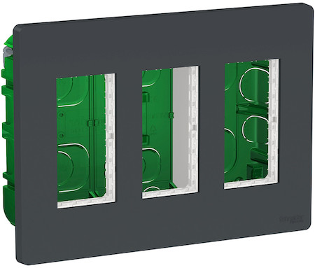 Schneider Electric NU173454 UNICA SYSTEM+ БЛОК скрытой установки 3х2 антрацит