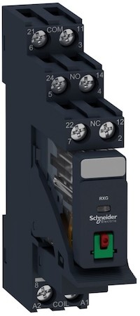 Schneider Electric RXG21B7PV КОМПЛ.:РЕЛЕ,КОЛ.,2С/О,~24В,5А, С ВАРИСТ.