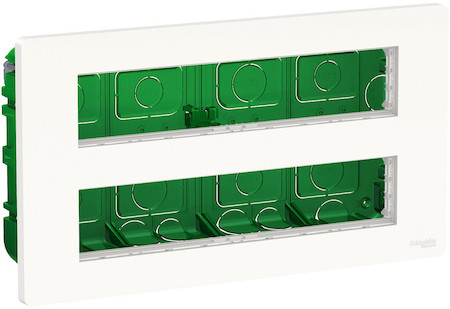 Schneider Electric NU171020 UNICA SYSTEM+ БЛОК скрытой установки 2х5 АНТИБАКТЕРИАЛЬНЫЙ