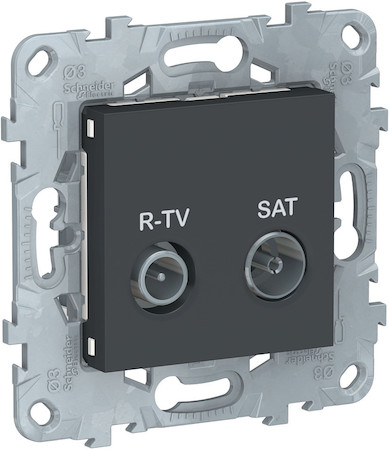 Schneider Electric NU545654 UNICA NEW розетка R-TV/SAT, проходная, антрацит