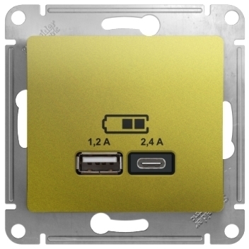 Schneider Electric GSL001039 USB РОЗЕТКА A+С, мех, ФИСТАШКОВЫЙ