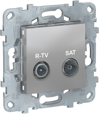 Schneider Electric NU545630 UNICA NEW розетка R-TV/SAT, проходная, алюминий