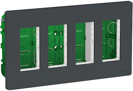 Schneider Electric NU174454 UNICA SYSTEM+ БЛОК скрытой установки 4х2 антрацит