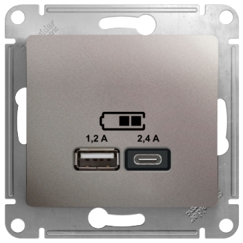 Schneider Electric GSL001239 USB РОЗЕТКА A+С, мех, ПЛАТИНА