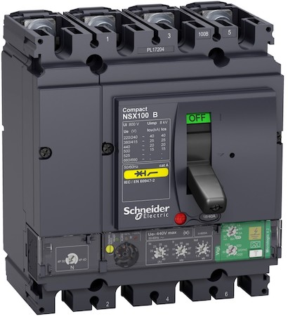 Schneider Electric LV433818 Breaker NSX100 4P 25k Micrologic 4.2 40