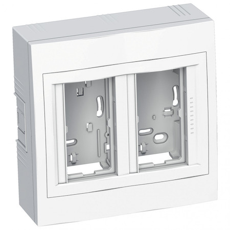 Schneider Electric ALB44454 КОРОБКА НАР.МОНТ 2Х2 ВЕРТ.С РАМКОЙ R9003